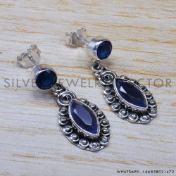 Sapphire 925 Sterling Silver Stud Earrings (SJWES-69) Sapphire 925 Sterling Silver Stud Earrings (SJWES-69)