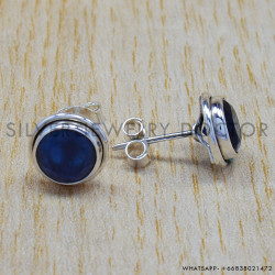 Sapphire 925 Sterling Silver Stud Earrings (SJWES-73) Sapphire 925 Sterling Silver Stud Earrings (SJWES-73)