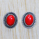 Anniversary Gift Jewelry Coral Gemstone Sterling Silver 925 Fine Stud Earring SJWES-81