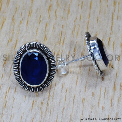 Sapphire 925 Sterling Silver Earrings (SJWES-84)