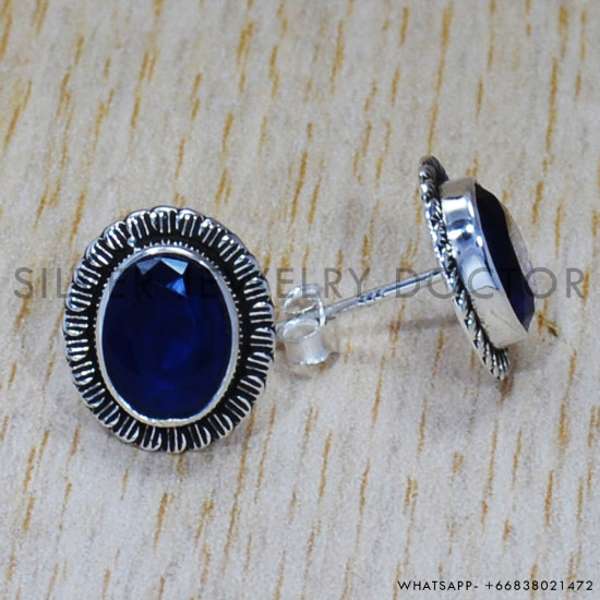 Sapphire 925 Sterling Silver Earrings (SJWES-84) Sapphire 925 Sterling Silver Earrings (SJWES-84)