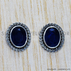Sapphire 925 Sterling Silver Earrings (SJWES-84)