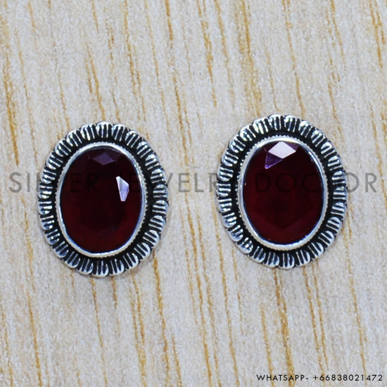 Ruby 925 Sterling Silver Earrings (SJWES-85) Ruby 925 Sterling Silver Earrings (SJWES-85)