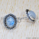 Rainbow Moonstone 925 Sterling Silver Earrings (SJWES-87)