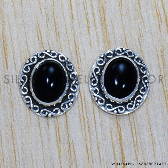 Black Onyx 925 Sterling Silver Earrings (SJWES-88) Black Onyx 925 Sterling Silver Earrings (SJWES-88)