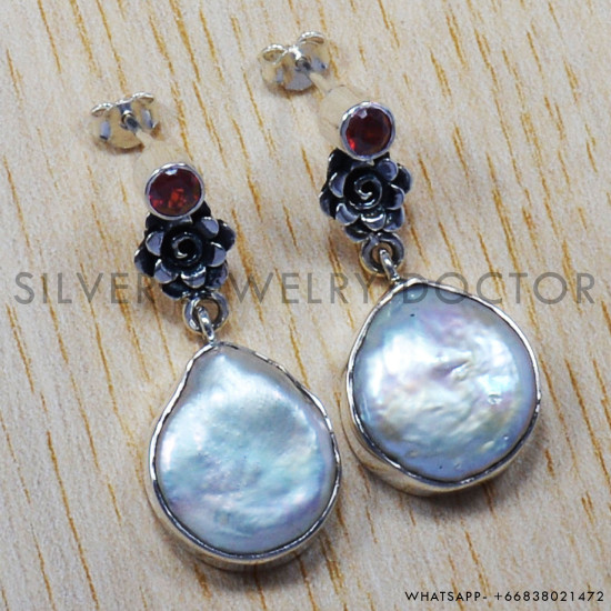 Pearl 925 Sterling Silver Earrings (SJWES-9) Pearl 925 Sterling Silver Earrings (SJWES-9)
