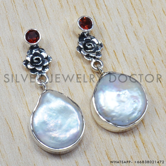 Pearl 925 Sterling Silver Earrings (SJWES-9) Pearl 925 Sterling Silver Earrings (SJWES-9)