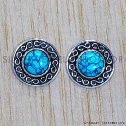 Turquoise 925 Sterling Silver Earrings (SJWES-94)