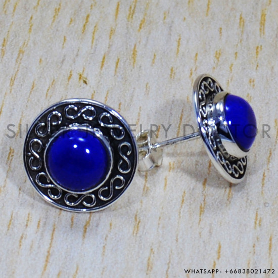 Lapis Lazuli 925 Sterling Silver Earrings (SJWES-95) Lapis Lazuli 925 Sterling Silver Earrings (SJWES-95)