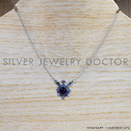 Amethyst 925 Sterling Silver Necklace (SJWN-101) Amethyst 925 Sterling Silver Necklace (SJWN-101)