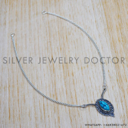 Turquoise 925 Sterling Silver Necklace (SJWN-103) Turquoise 925 Sterling Silver Necklace (SJWN-103)