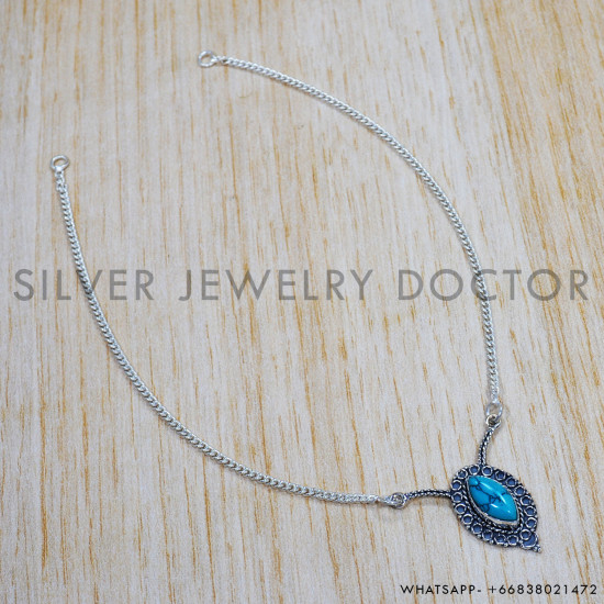 Turquoise 925 Sterling Silver Necklace (SJWN-103) Turquoise 925 Sterling Silver Necklace (SJWN-103)