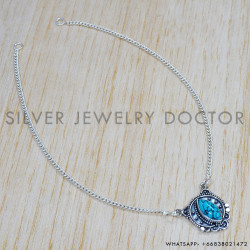 Turquoise 925 Sterling Silver Necklace (SJWN-106) Turquoise 925 Sterling Silver Necklace (SJWN-106)
