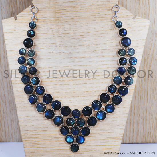 Labradorite 925 Sterling Silver Necklace (SJWN-11) Labradorite 925 Sterling Silver Necklace (SJWN-11)
