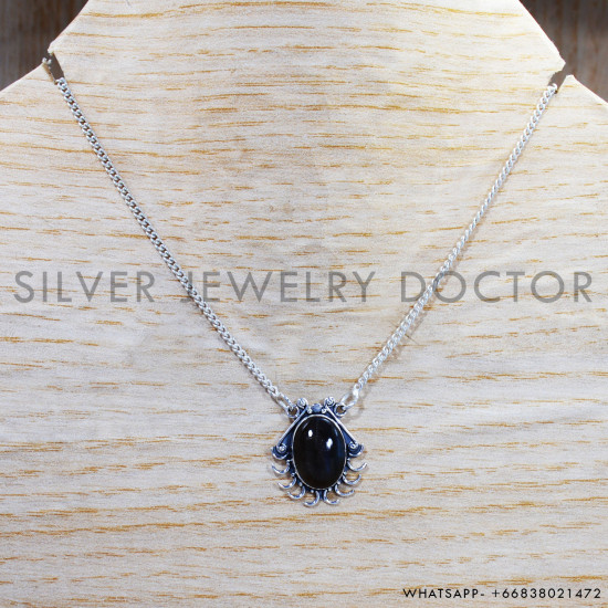 Labradorite 925 Sterling Silver Necklace (SJWN-116) Labradorite 925 Sterling Silver Necklace (SJWN-116)
