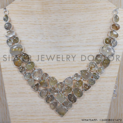Golden Rutile 925 Sterling Silver Necklace (SJWN-12)