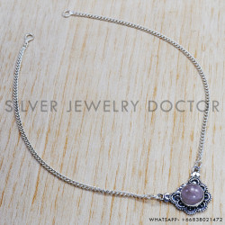 Rose Quartz 925 Sterling Silver Necklace (SJWN-126) Rose Quartz 925 Sterling Silver Necklace (SJWN-126)