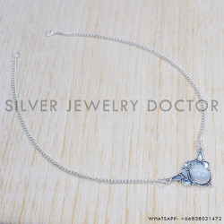 Rainbow Moonstone 925 Sterling Silver Necklace (SJWN-132) Rainbow Moonstone 925 Sterling Silver Necklace (SJWN-132)