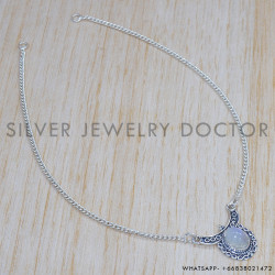 Rainbow Moonstone 925 Sterling Silver Necklace (SJWN-134) Rainbow Moonstone 925 Sterling Silver Necklace (SJWN-134)