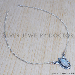 Rainbow Moonstone 925 Sterling Silver Necklace (SJWN-135) Rainbow Moonstone 925 Sterling Silver Necklace (SJWN-135)