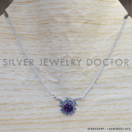 Amethyst 925 Sterling Silver Necklace (SJWN-136) Amethyst 925 Sterling Silver Necklace (SJWN-136)