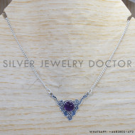 Amethyst 925 Sterling Silver Necklace (SJWN-138) Amethyst 925 Sterling Silver Necklace (SJWN-138)