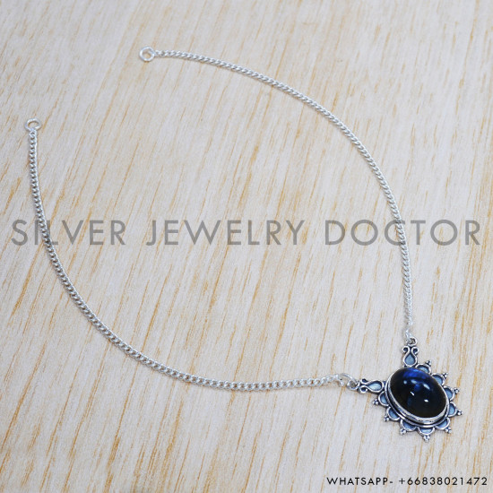 Labradorite 925 Sterling Silver Necklace (SJWN-144)