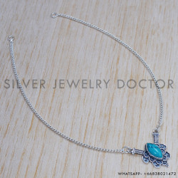 Turquoise 925 Sterling Silver Necklace (SJWN-146) Turquoise 925 Sterling Silver Necklace (SJWN-146)