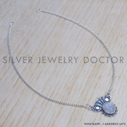 Rainbow Moonstone 925 Sterling Silver Necklace (SJWN-147) Rainbow Moonstone 925 Sterling Silver Necklace (SJWN-147)