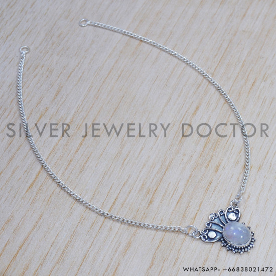 Rainbow Moonstone 925 Sterling Silver Necklace (SJWN-147) Rainbow Moonstone 925 Sterling Silver Necklace (SJWN-147)