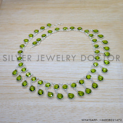 Peridot 925 Sterling Silver Necklace (SJWN-152)
