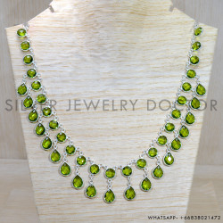 Peridot 925 Sterling Silver Necklace (SJWN-152)