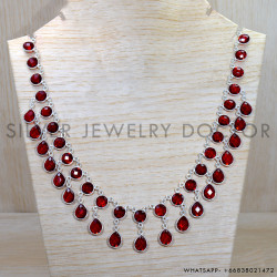 Ruby 925 Sterling Silver Necklace (SJWN-153)