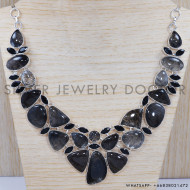 Black Rutile 925 Sterling Silver Necklace (SJWN-16)