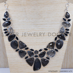 Black Rutile 925 Sterling Silver Necklace (SJWN-16)