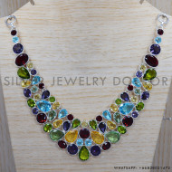 Citrine 925 Sterling Silver Necklace (SJWN-17)