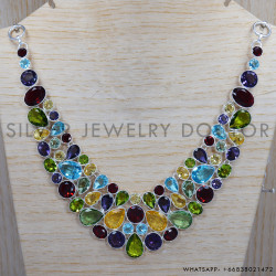 Citrine 925 Sterling Silver Necklace (SJWN-17)