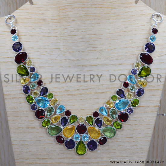 Citrine 925 Sterling Silver Necklace (SJWN-17) Citrine 925 Sterling Silver Necklace (SJWN-17)