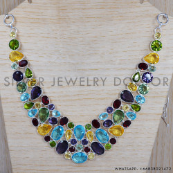 Ruby 925 Sterling Silver Necklace (SJWN-18)