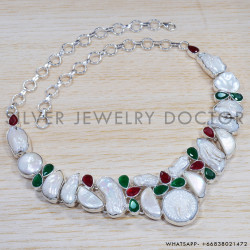Ruby 925 Sterling Silver Necklace (SJWN-21)