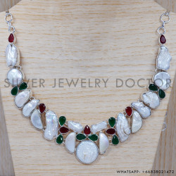 Ruby 925 Sterling Silver Necklace (SJWN-21)