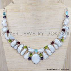 Peridot 925 Sterling Silver Necklace (SJWN-22)
