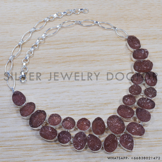 Garnet 925 Sterling Silver Necklace (SJWN-25) Garnet 925 Sterling Silver Necklace (SJWN-25)