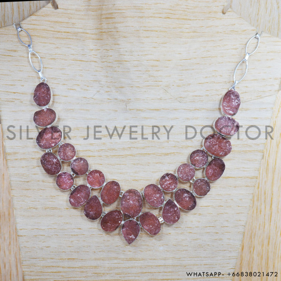 Garnet 925 Sterling Silver Necklace (SJWN-25) Garnet 925 Sterling Silver Necklace (SJWN-25)