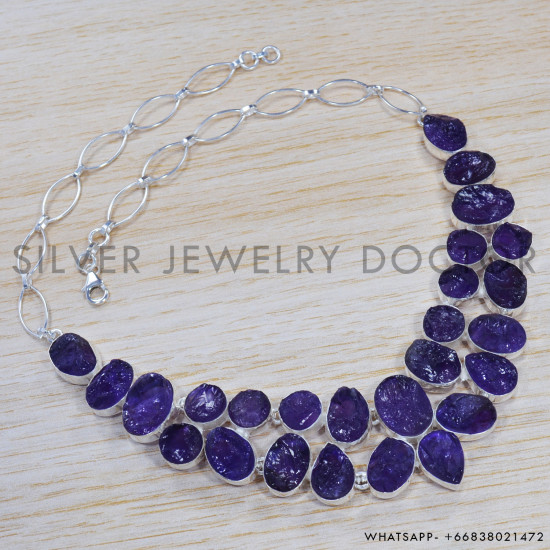 Amethyst 925 Sterling Silver Necklace (SJWN-26) Amethyst 925 Sterling Silver Necklace (SJWN-26)