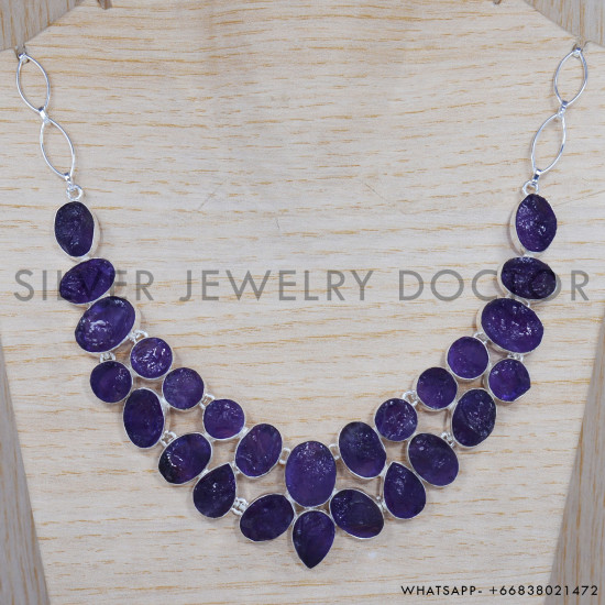 Amethyst 925 Sterling Silver Necklace (SJWN-26) Amethyst 925 Sterling Silver Necklace (SJWN-26)