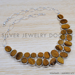 Tiger Eye 925 Sterling Silver Necklace (SJWN-29) Tiger Eye 925 Sterling Silver Necklace (SJWN-29)