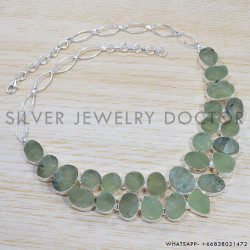 Prehnite 925 Sterling Silver Necklace (SJWN-30) Prehnite 925 Sterling Silver Necklace (SJWN-30)