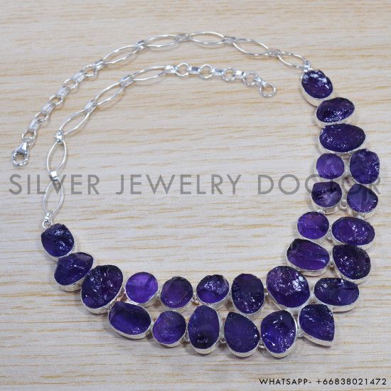 Amethyst 925 Sterling Silver Necklace (SJWN-33) Amethyst 925 Sterling Silver Necklace (SJWN-33)