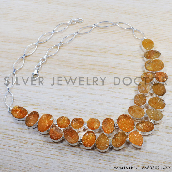 Citrine 925 Sterling Silver Necklace (SJWN-35) Citrine 925 Sterling Silver Necklace (SJWN-35)